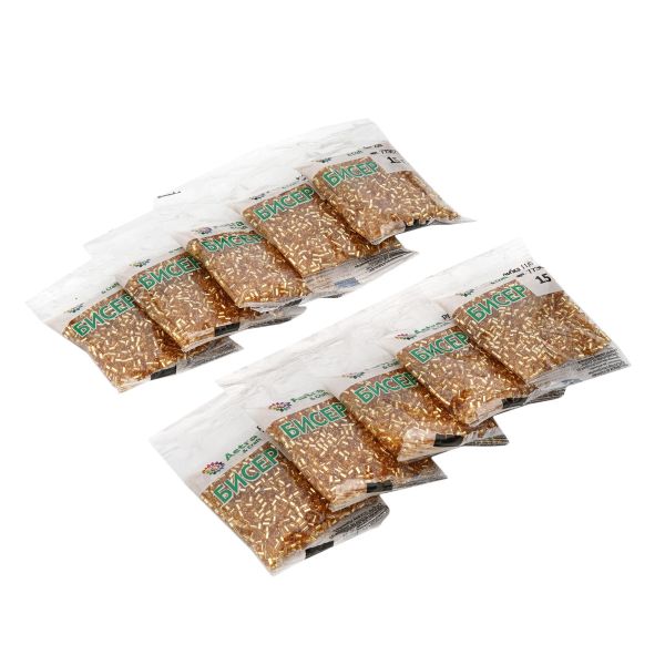 Рубка Astra&Craft 11/0 (2.1 мм), 150 г (10х15 г), цв. 22B золотой/прозр.серебрист.центр(круг.отв.)