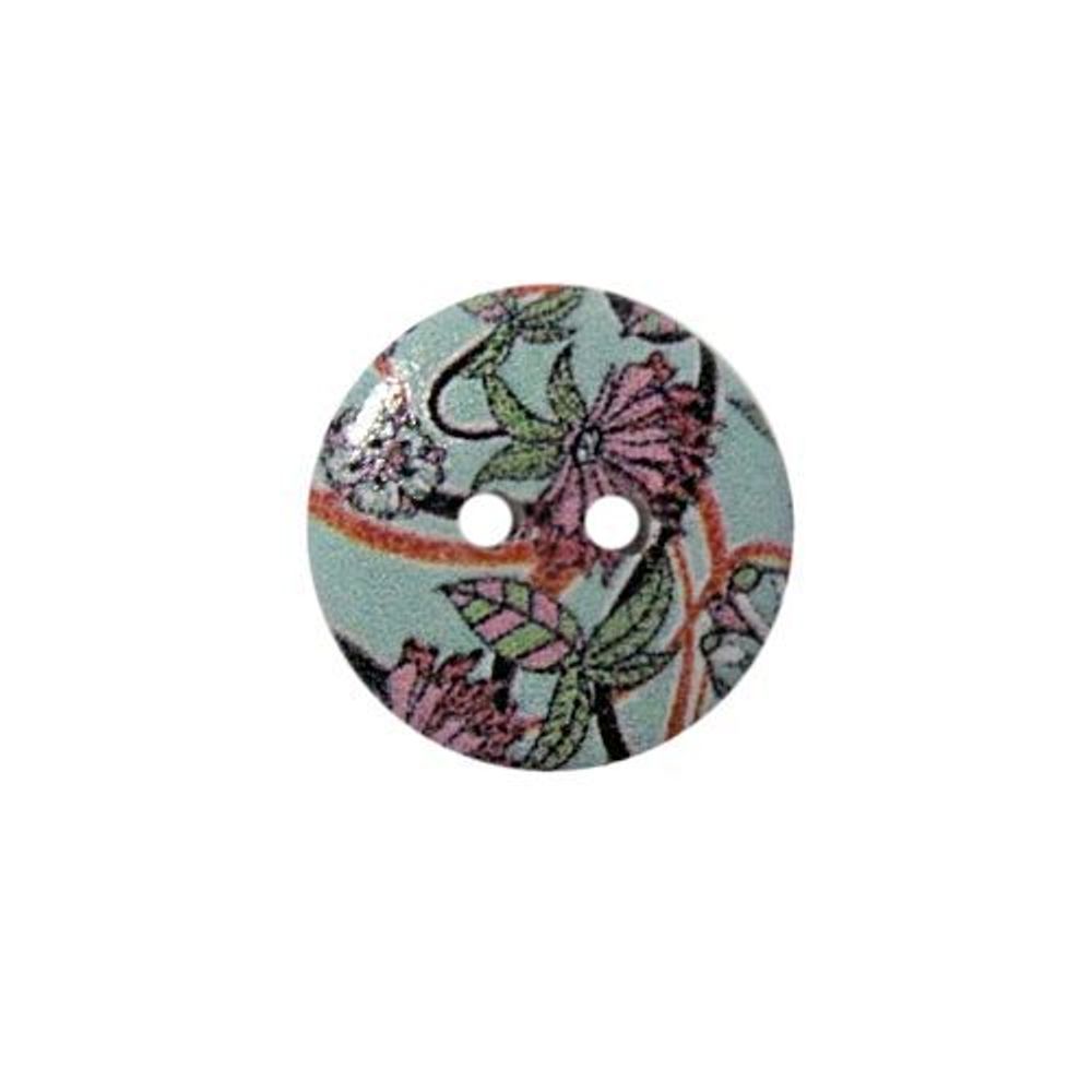 Пуговицы дерево декоративные Орнамент 15мм (цвет 96), 100 шт