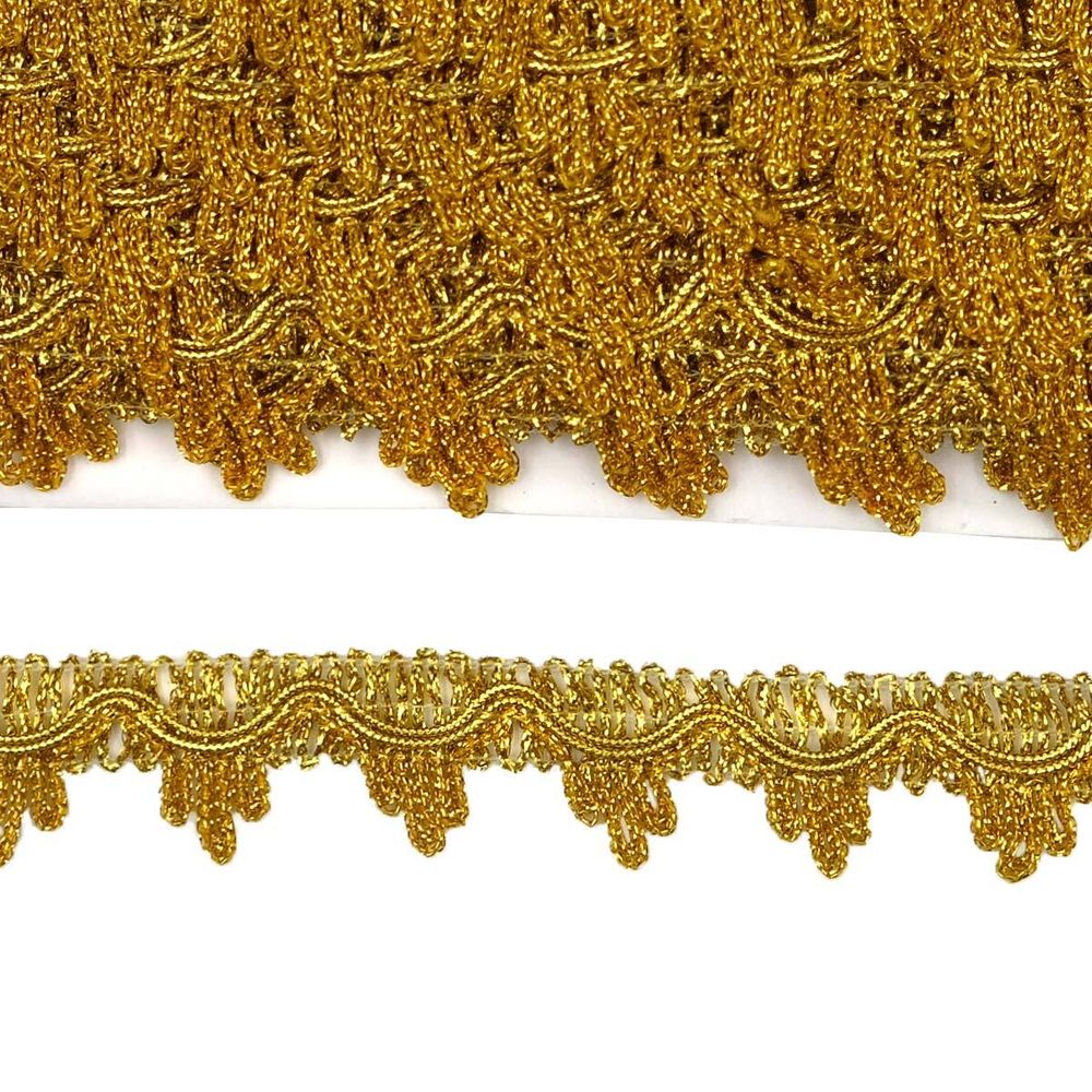 Тесьма металлизированная 25 мм, 18,29м (яркое золото)