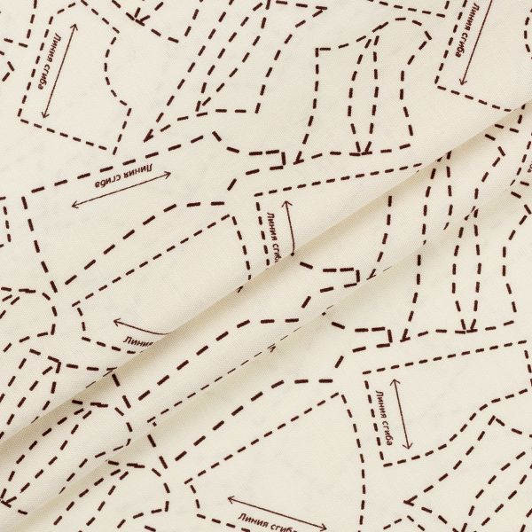 Ткань для пэчворка Peppy Век моды, отрез 50х55 см, 146 г/м², ВМ-06 бежевый, Peppy