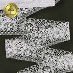 Кружево отделочное в стиле "трикотаж" 40 мм, 1660 цв.01 белый, 27.4 м
