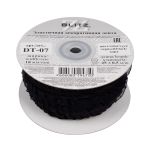 Резинка декоративная с рюшем 18.0 мм / 25 метров, черный, Blitz DT-07