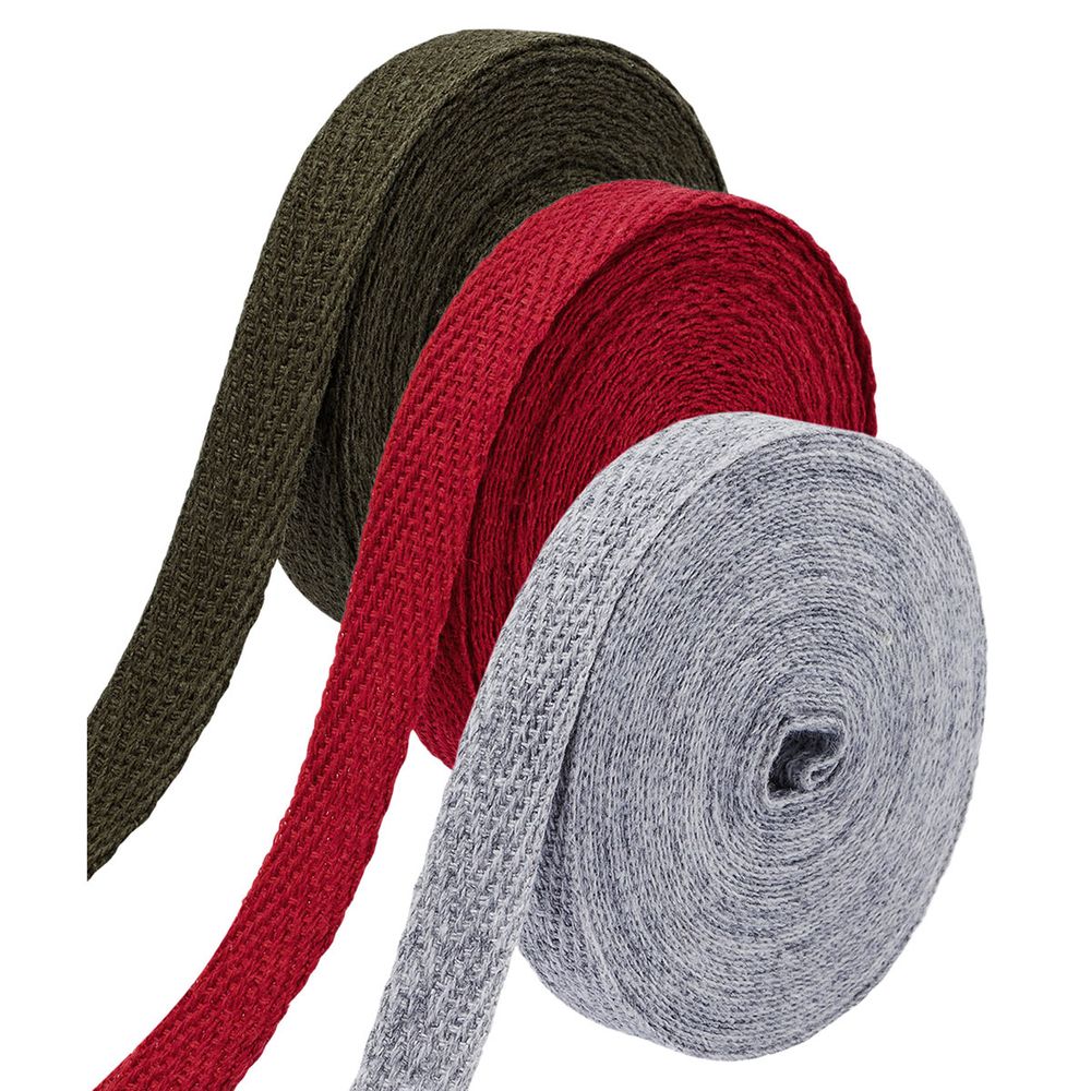 Тесьма (лента) киперная (100% х/б) 10 мм / 3 шт по 4.57 метров, 2.5 г/м, ассорти №11, 3 цвета