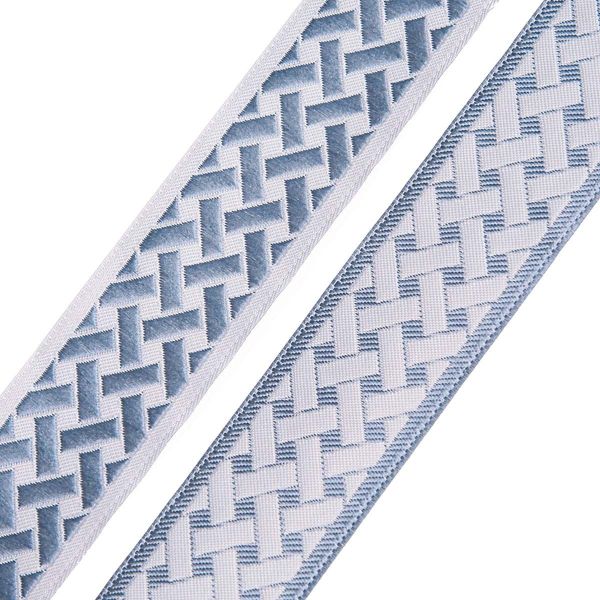 Лента (тесьма) жаккардовая 35.0 мм / 10±0.5 метров, бордюр Плетеный орнамент 35274 V5 джинс