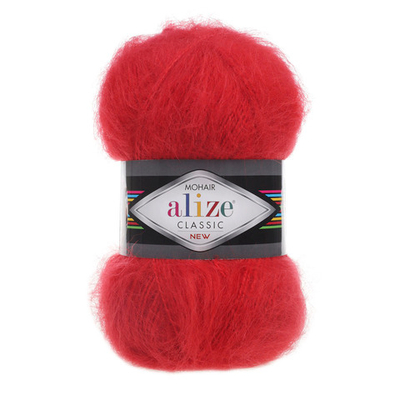 Пряжа Alize (Ализе) Mohair Classic New / уп.5 мот. по 100 г, 200м, 056 красный A