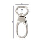 Карабин металл 14.0 мм (47х20 мм), 10 шт, 04 никель, Gamma GH 117/14/10