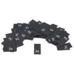 Этикетка-размерник 10х20мм П/Э, 100 шт/упак, черный фон/белый шрифт (MN) (34)