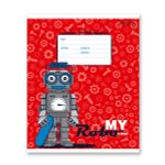 Тетрадь ученическая школьная A5+ 12 л. на скобе, 25 шт, клетка, 000355 Весёлые роботы, Светоч 12ТСКд5_1_3_1