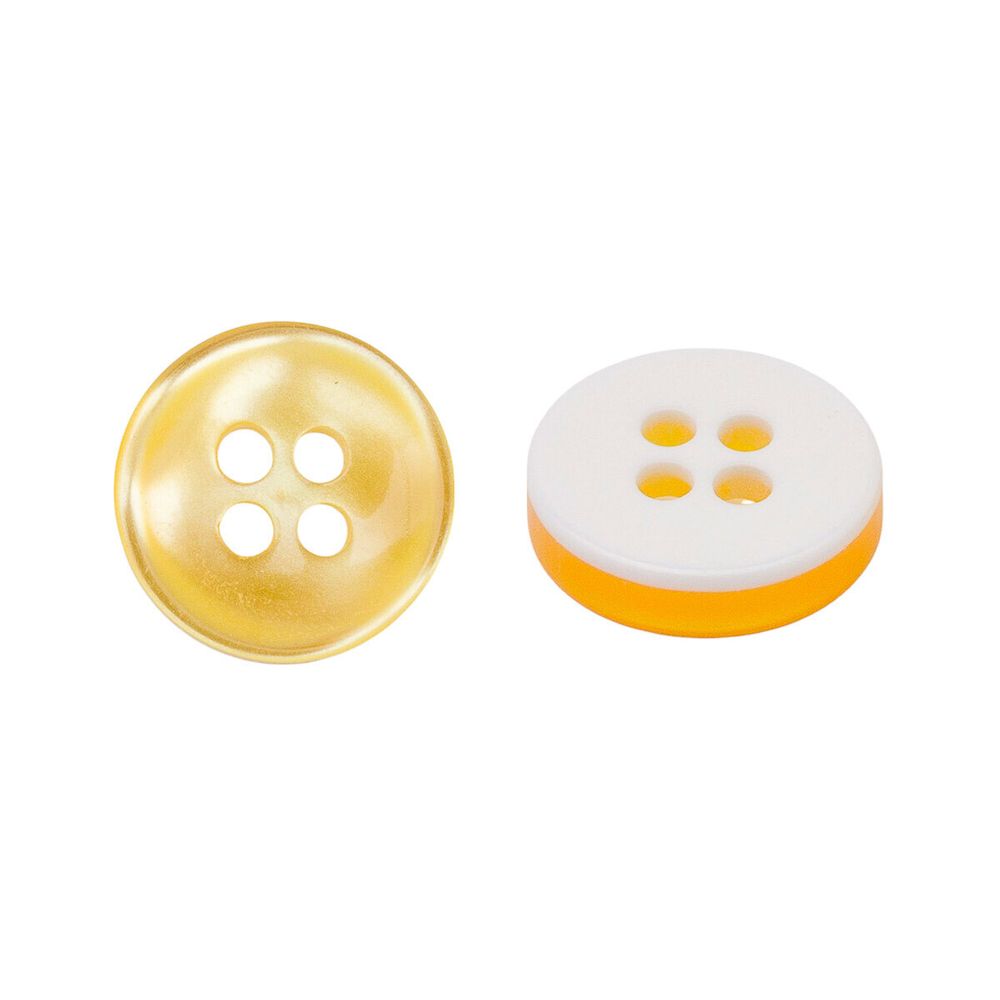 Пуговицы 4 прокола 18L (11мм) пластик (col.26 ярко-желтый), CB_M-21, 72 шт