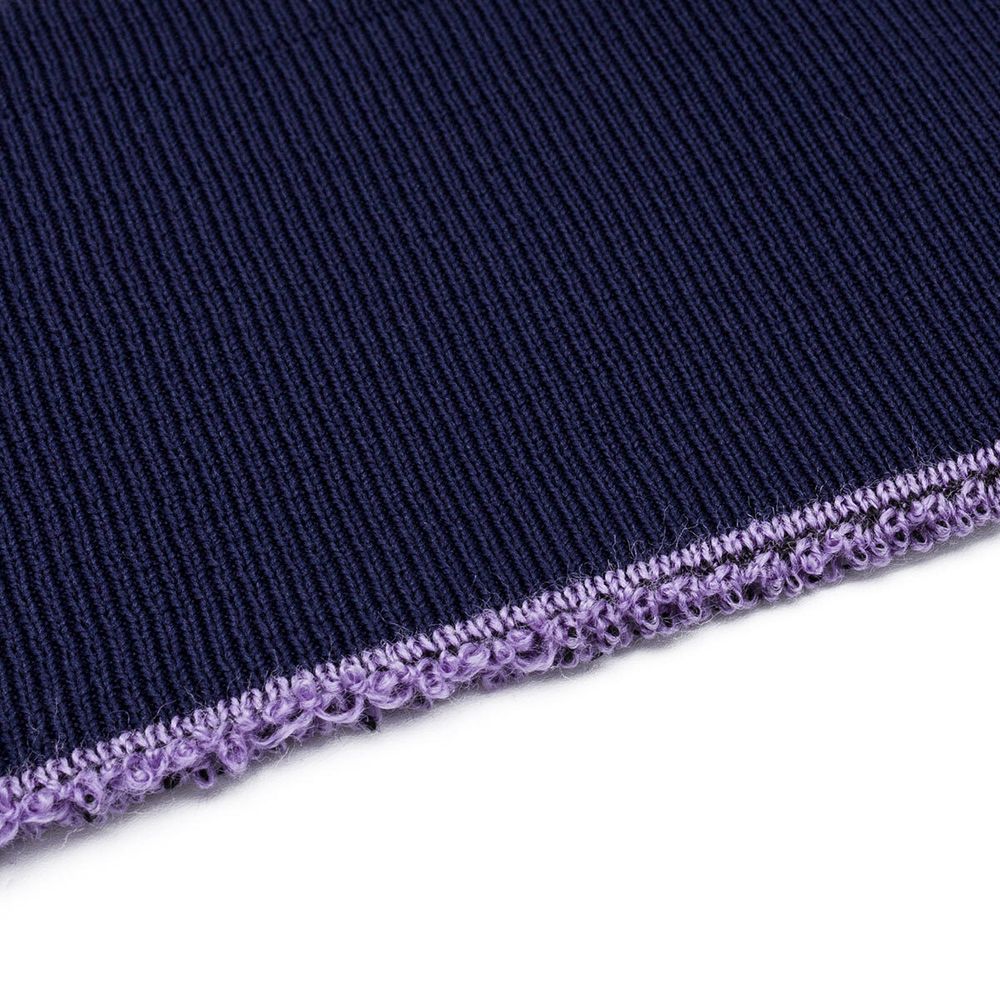 Подвяз средней плотности с полосками (100% полиэстер), 1*1, высота 14см (7см*2), длина 70-73см (8110/8003 т.синий с белыми полосками)