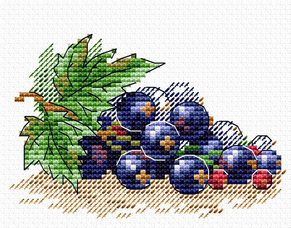 Набор для вышивания нитками МП Студия (Жар-птица), Спелая смородина 11х8 см