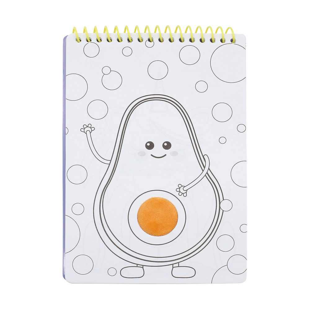 Блокнот-раскраска А5 с объемной аппликацией "Пушистик" на гребне, 20 л