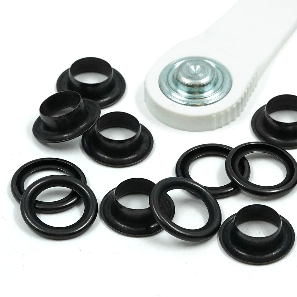 Люверсы металл ⌀11.0 мм (внутр.), латунь черный, цв, Prym, 15 шт