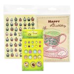 Набор открыток и декоративных брадсов "Happy Birthday", 12х17 см