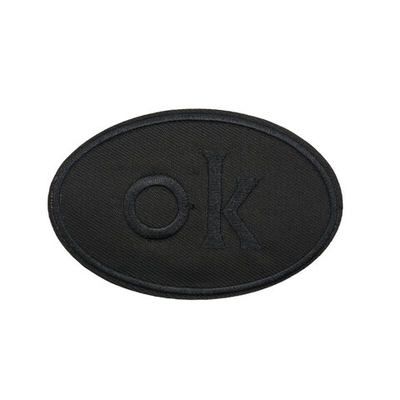 Термоаппликация овал OK 92х60мм (Black (черный)), 2 шт, LA560