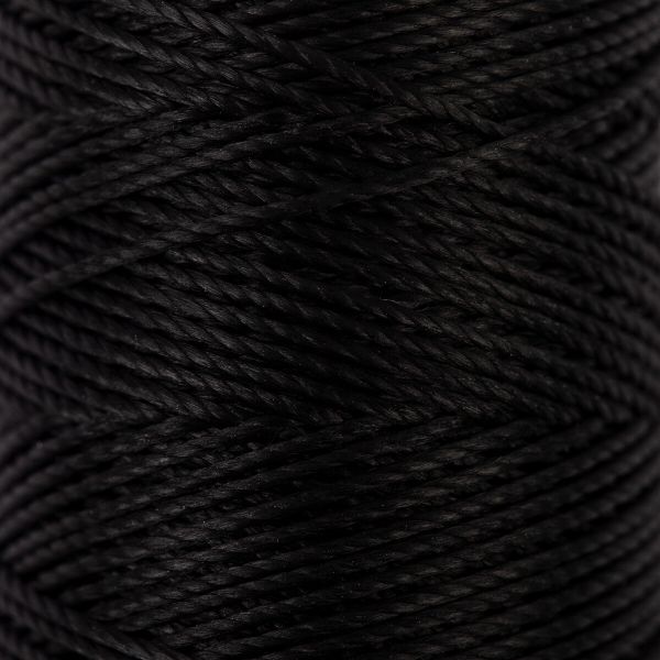 Нитки для кожи вощёные (полиэстер) 0.45х, 40 м, 1 катушка, 001 черный, LC-005 Промысел