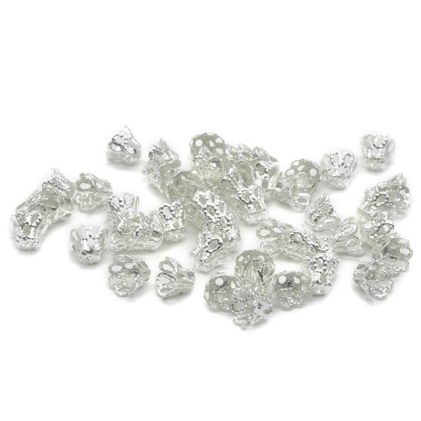 Шапочка для бусин, 6,5х5 мм, 50 шт/уп, серебро