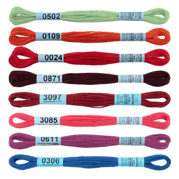 Мулине Gamma 100% хлопок, цв.shine, 8 мотков по 8 метров