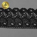Кружево гипюр (плетёное) 70 мм, диз. 110, цв.05 черный, уп. 9 м, Kruzhevo