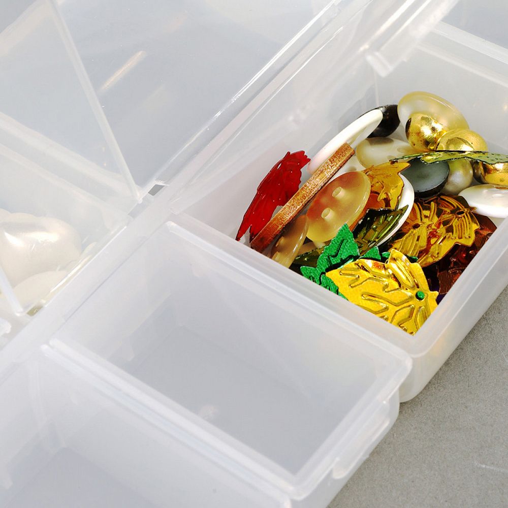 Контейнер для мелочей пенал большой 25x10.5x2.75 см, 14 ячеек, цв. в ассортименте