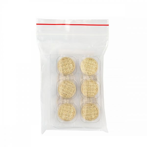 Пуговицы на ножке металлические 24L=15мм, С-MP06 цв.золото, 10 шт