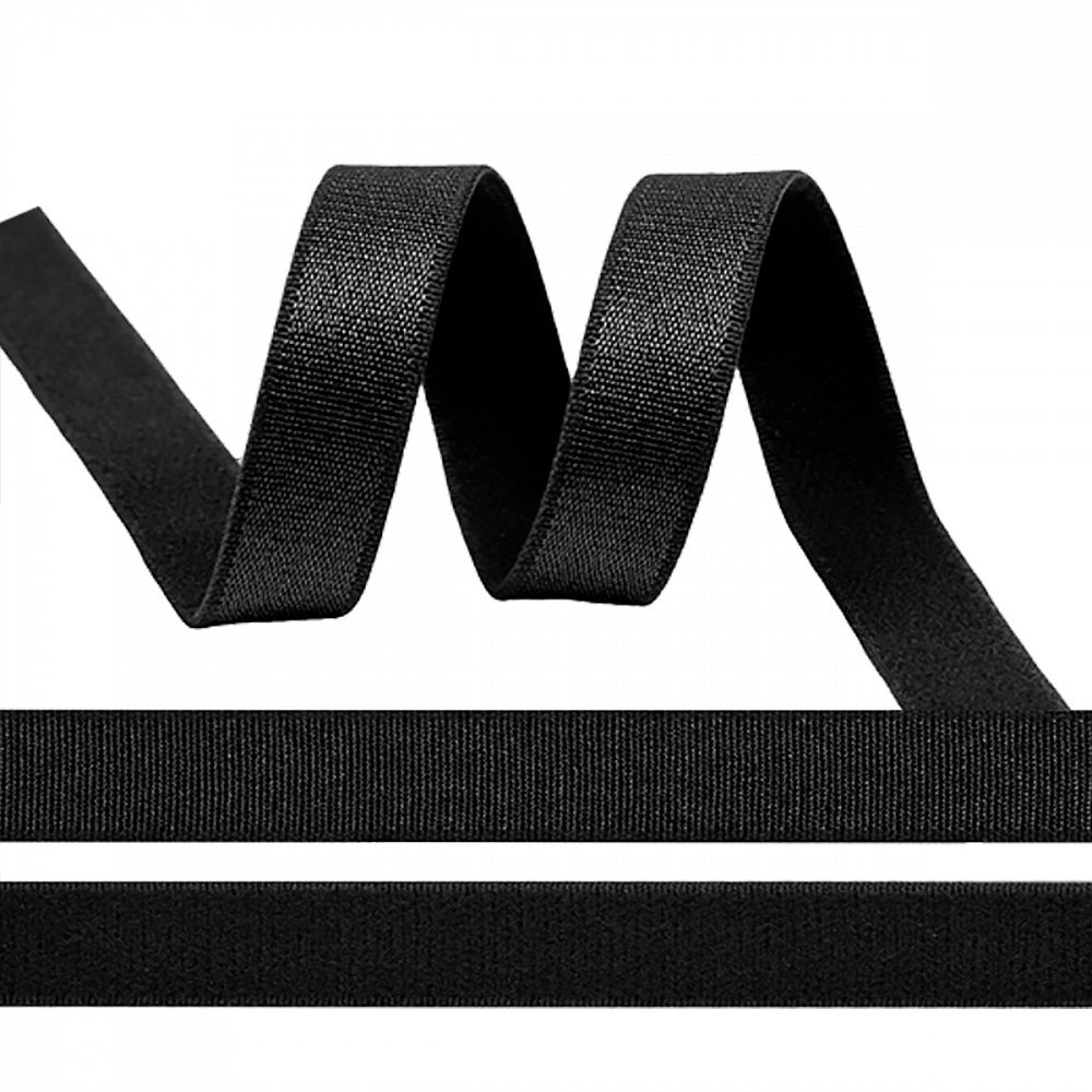 Резинка бельевая (бретелечная) 15.0 мм / 50 метров, RBB05 черный F322