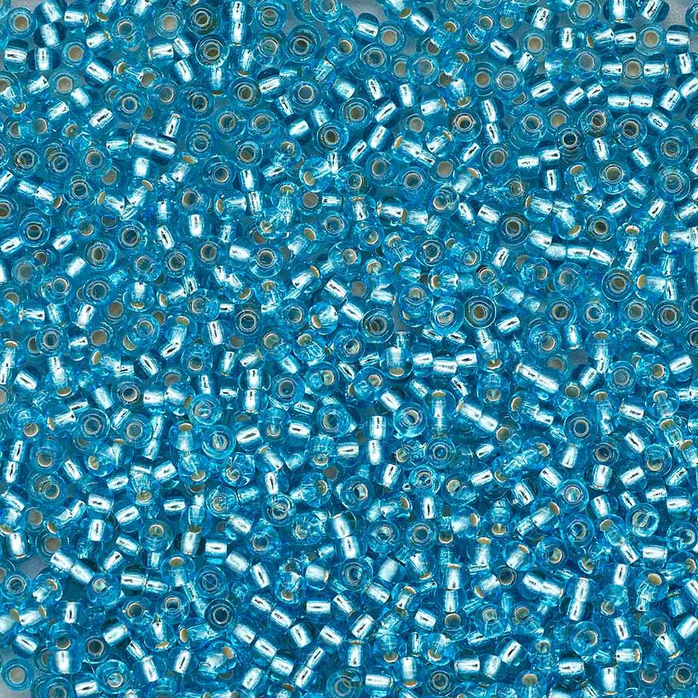 Бисер прозрачный с серебр. центром, круг.отв., 500гр, Preciosa