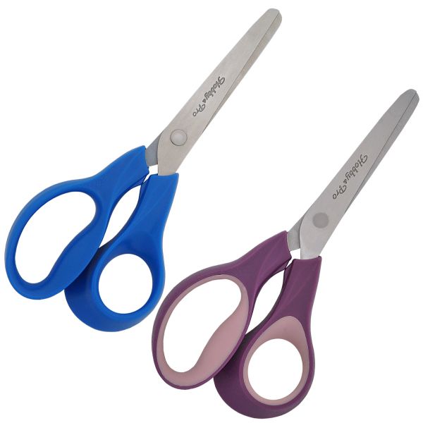 Набор школьных ножниц, 14см, синий-фуксия, Hobby&Pro
