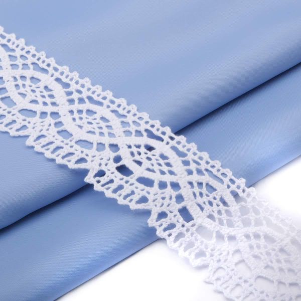 Кружево вязаное (тесьма) 45 мм / 25 м, бел, одностороннее