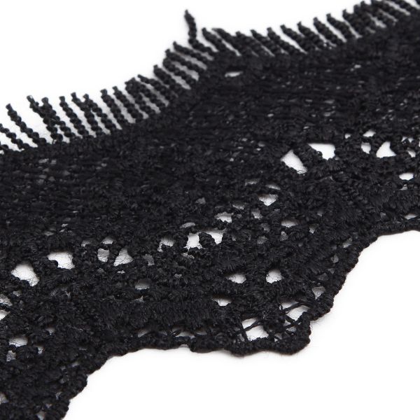 Кружево гипюр (плетёное) 72 мм / 3 метра, C580 черный