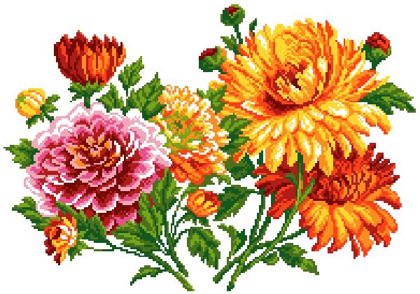 Рисунок на канве Матренин Посад 37х49 - 1132 Цветочный фейерверк