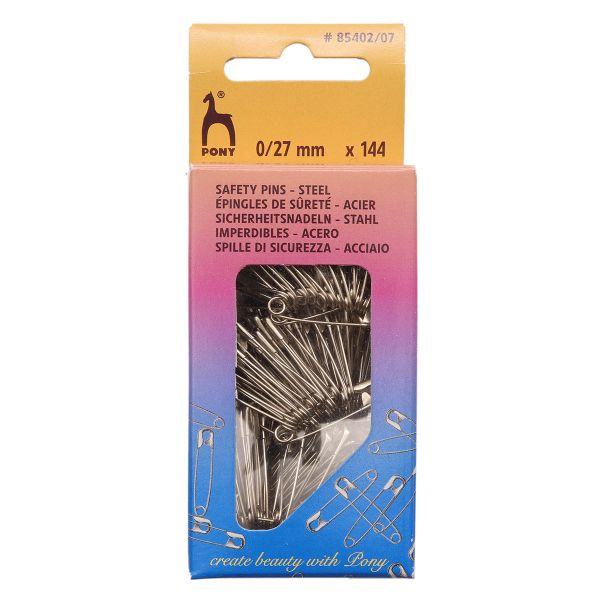 Булавки английские 27мм, сталь, 144 шт, Pony