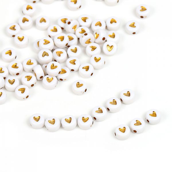 Бусины пластик набор сердечки, M4H-B009, 500г