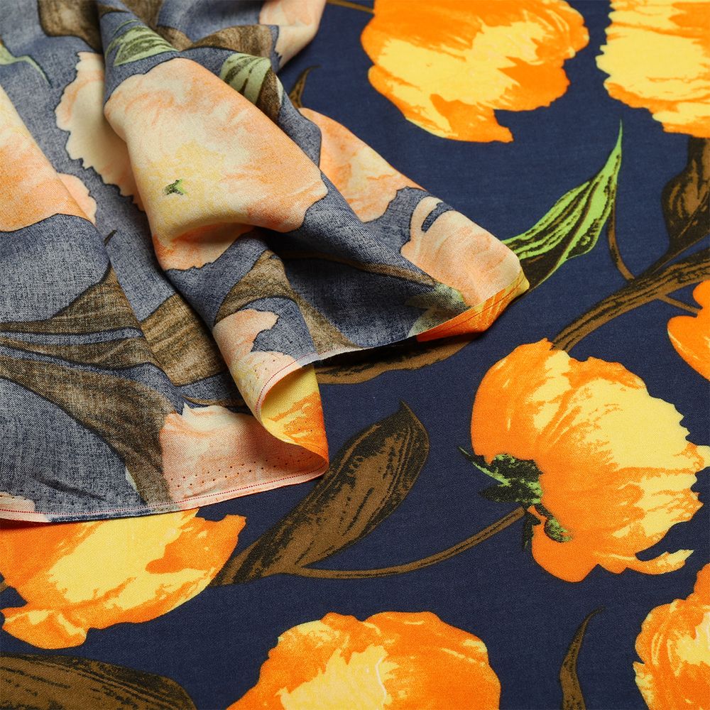 Штапель 110 г/м², шир.145 см, цв.с3 синий, 25м (Vi-207) /TOS/