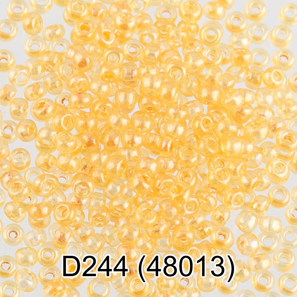 Бисер Preciosa круглый 10/0, 2.3 мм, 10х5 г, 1-й сорт, D244 желтый, 48013, круглый 4
