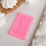 Молд 7,7х5х0,5 см, Цветочный узор, цвет микс