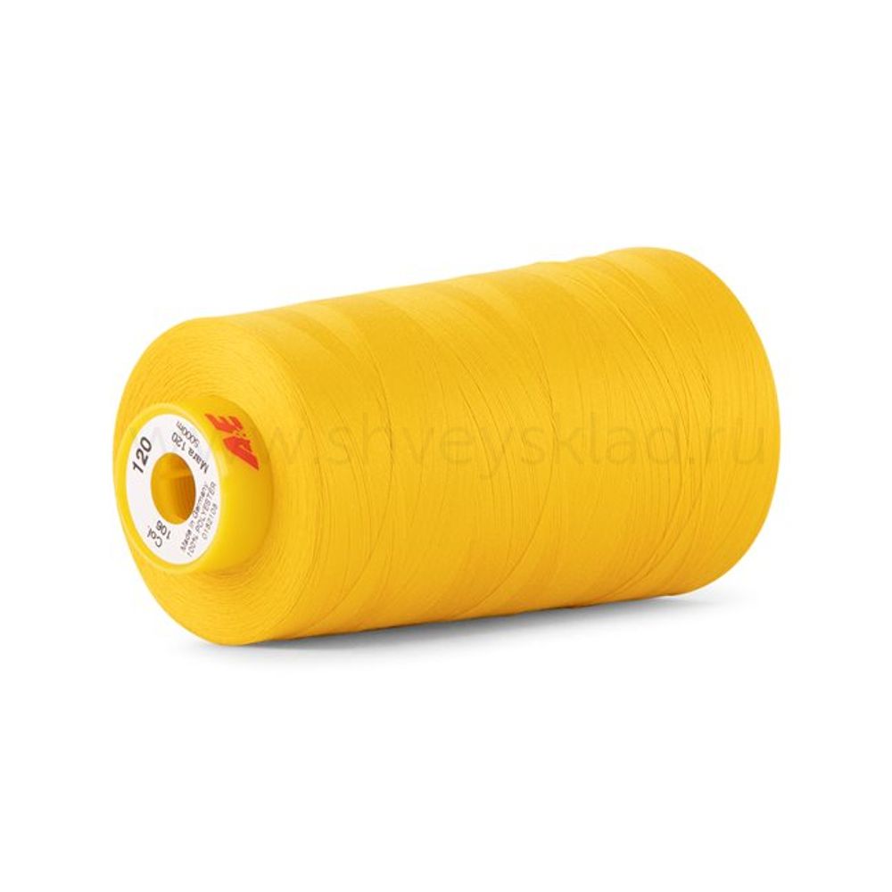 Нитка универсальная Gutermann Mara 120/2, 5000 м, 700185, 106 т.желтый, 1 катушка