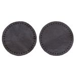 Заплатки пришивные из кожи, круг ⌀6см с перфорацией, 2 шт, 100% кожа, 03 темно-коричневый, 9111