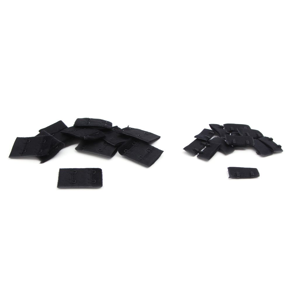 Застежки для бюстгальтера текстильные 2х2, 32 мм, черный, 2К/50, 10 шт, Arta