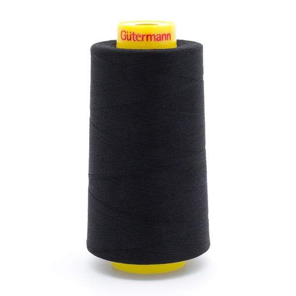 Нитка особо тонкая Gutermann Mara №150 (150/2), 5000 м, 713961, цв. 2111 ультра-черный, 1 катушка