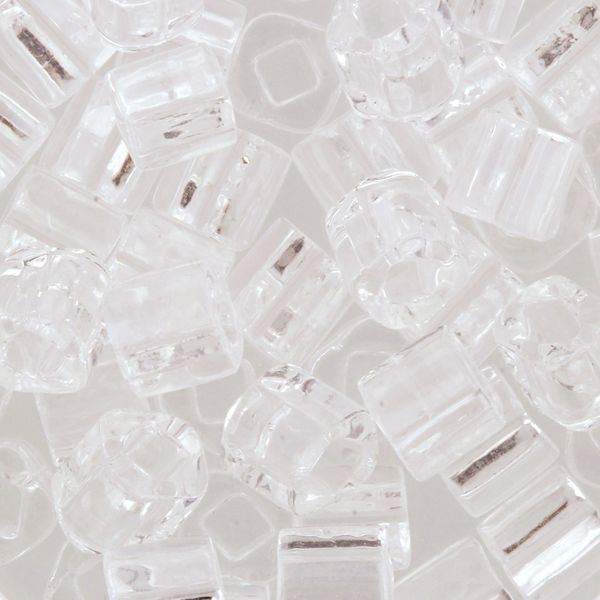 Бисер Toho Cube 1 (4 мм), 25 г (5х5 г), 0001 прозрачный