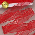 Кружево отделочное в стиле "трикотаж" 30 мм, уп.27.4 м, цв.03 красный