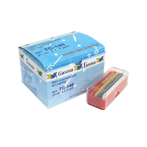 Мел портновский восковой 24 шт, ассорти, Gamma ТС-140