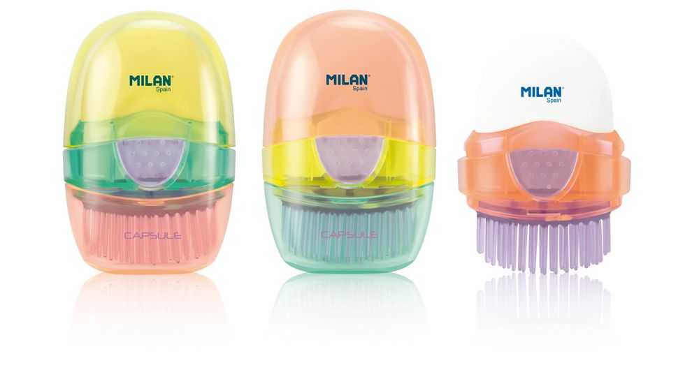 Ластик с кисточкой Capsule 16 шт, ассорти, Milan 4900116LK2
