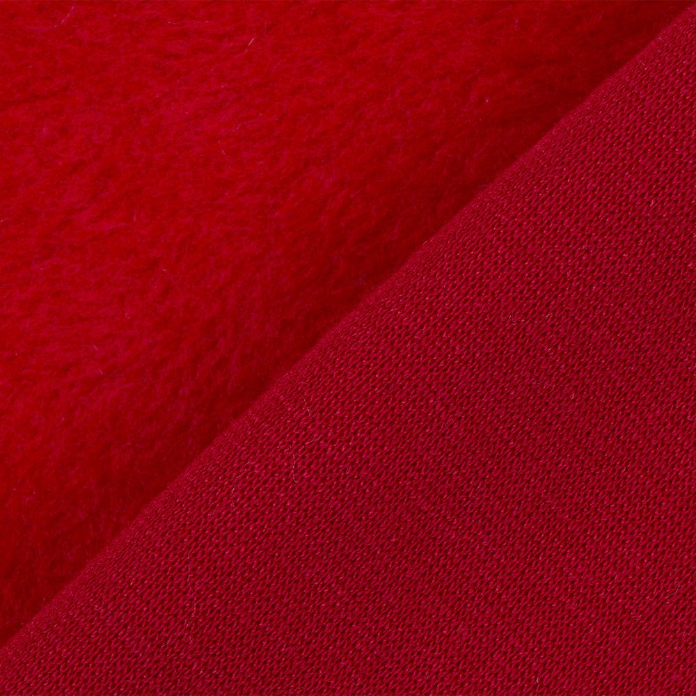 Плюш (ткань) трикотажный Gamma 390 г/м², 50х50 см, 19-1664 красный
