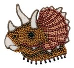 Набор для вышивания бисером Klart, Брошь. Трицератопс, 6х7 см