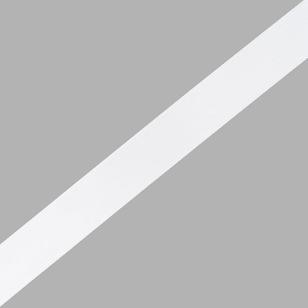 Лента атласная 2-сторонняя 25.0 мм / 22.86±1 метров, C1001 белый, 6102-0013, Globus