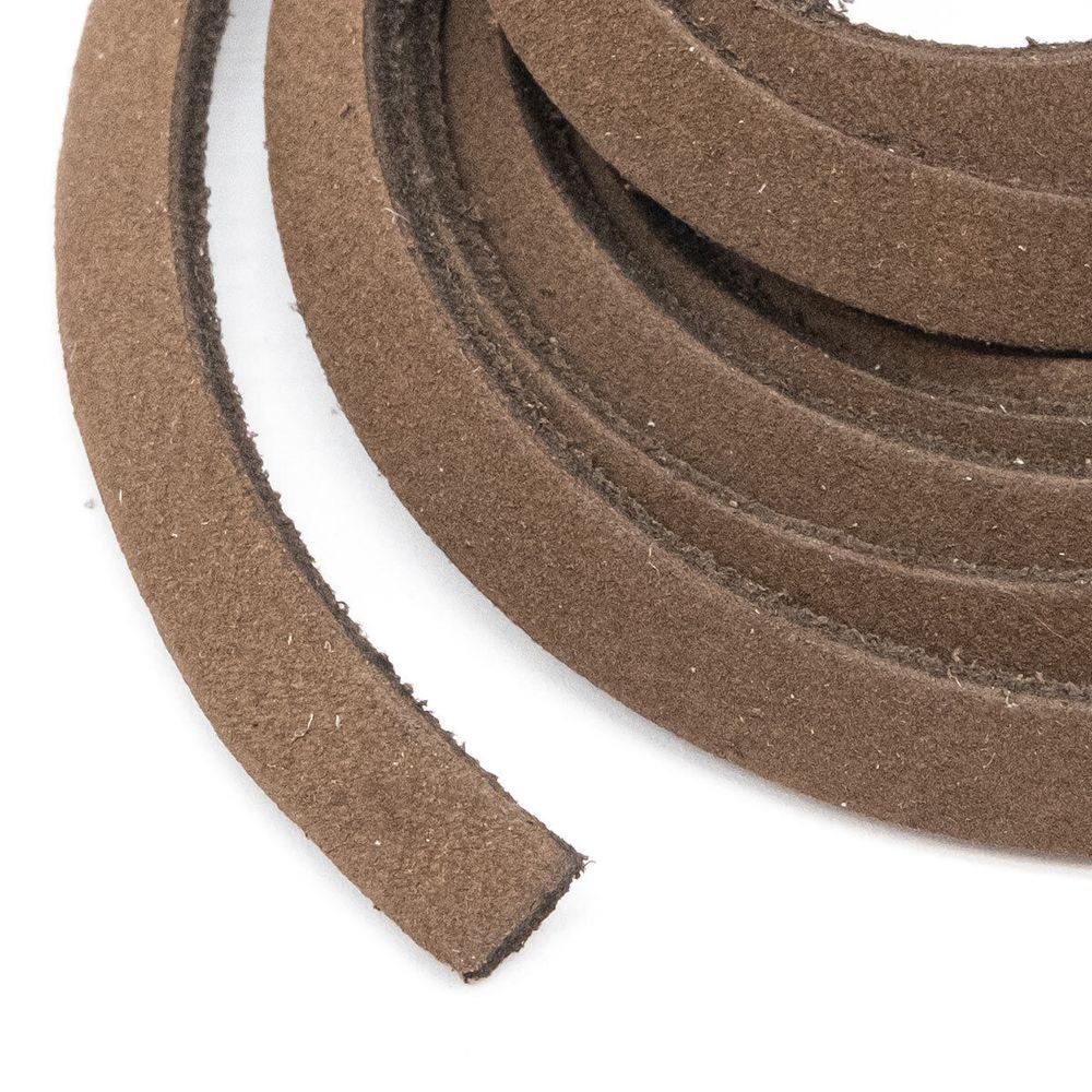 Шнур кожа натуральная ⌀5.0 мм / 1 метр, дизайн 302,100% кожа, т.коричневый