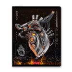 Тетрадь ученическая общая, матовая ламинация + тиснение серебряной фольгой, A5+ 96 л. на скобе 60 г/м², белизна 100%, 5 шт, клетка в термоусадочной пленке, 000779 Железное сердце, Светоч 96ТЕТк-007