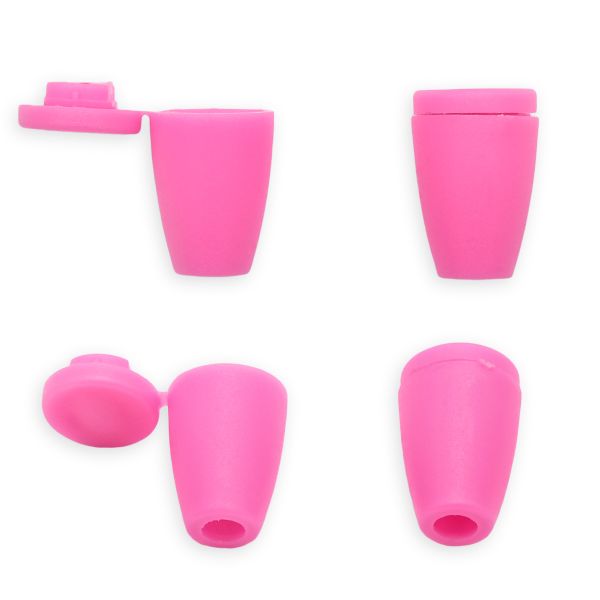 Наконечник для шнура пластик колокол ⌀6/9 мм, 14х11 мм, ПП, розовый, 100 шт